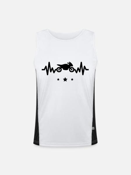 Motorbike is life t-shirt ,Motorräder, Motorrad - Funktionelles Kontrast-Tank Top für Männer  - Weiß/Schwarz - Vorne