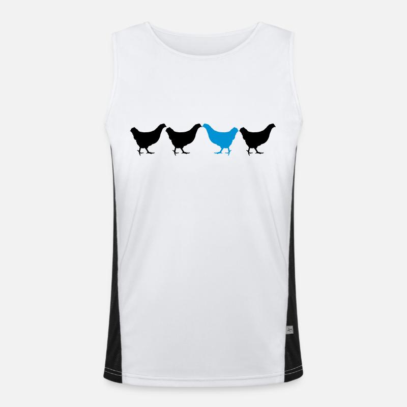Be Different Huhn Funktionelles Kontrast-Tank Top für Männer 