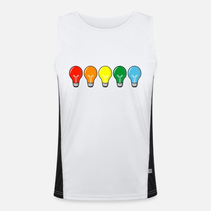colored light bulbs Men's Functional Contrast Tank Top 