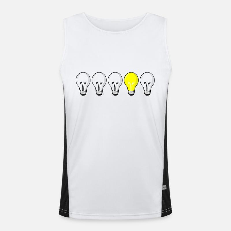 5 light bulbs - light on - Men's Functional Contrast Tank Top  - white/black