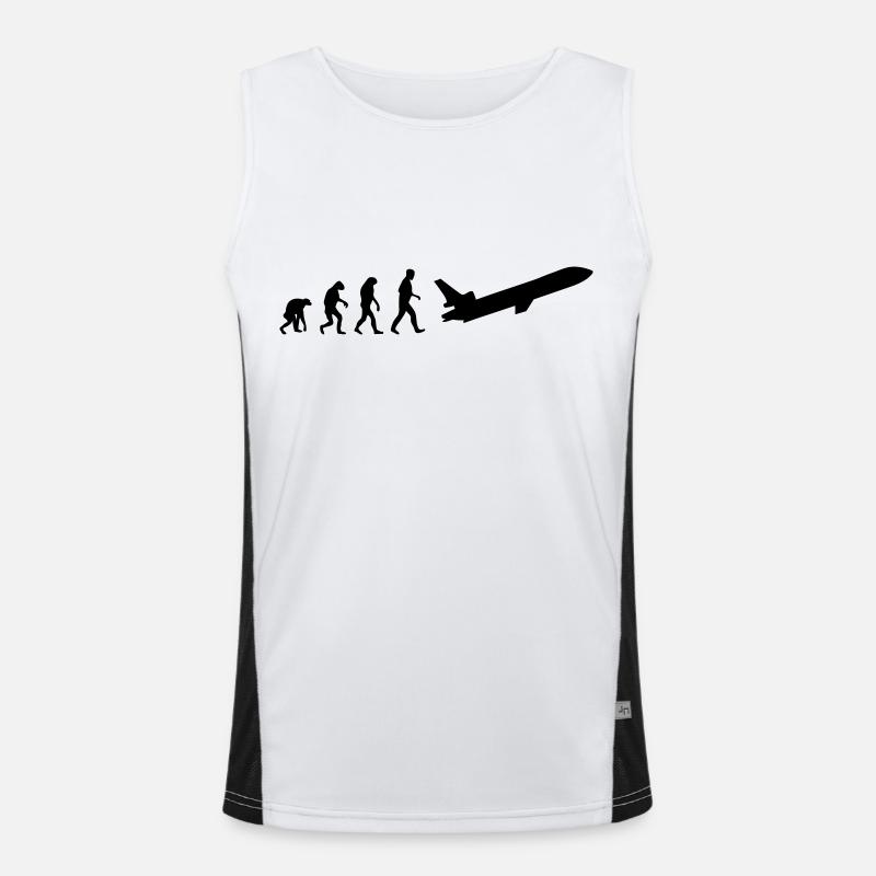jet evolution - Men's Functional Contrast Tank Top  - white/black