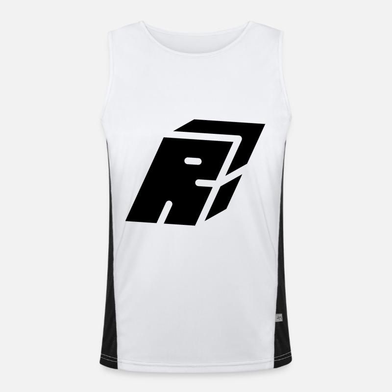 Abstract R letter Men's Functional Contrast Tank Top 