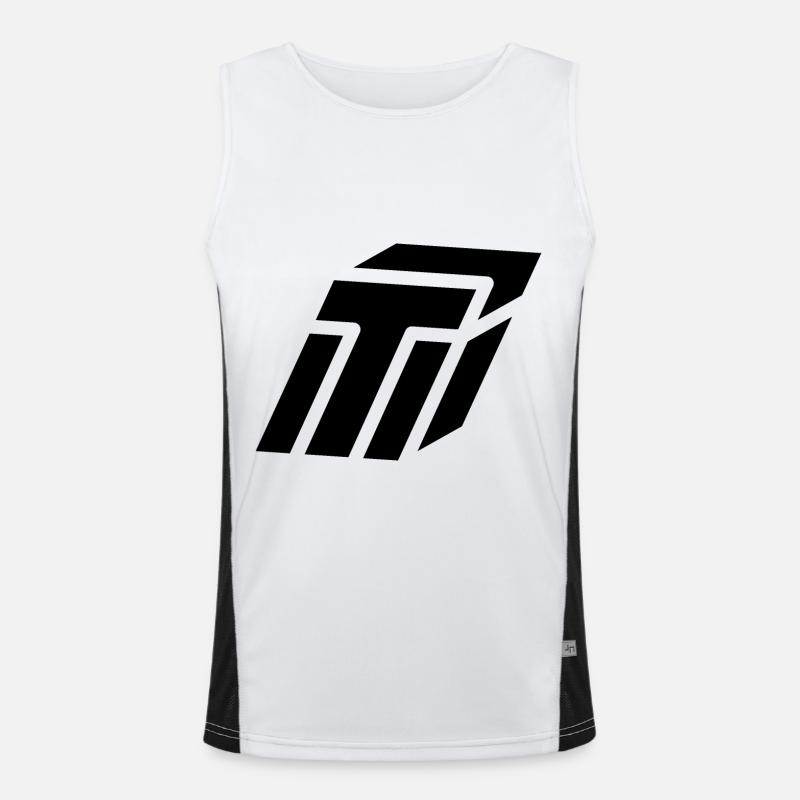 Abstract T letter Men's Functional Contrast Tank Top 