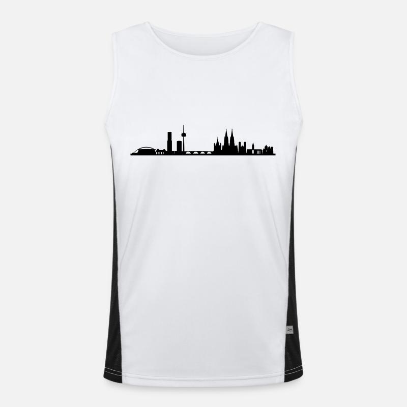 Skyline Cologne - Men's Functional Contrast Tank Top  - white/black