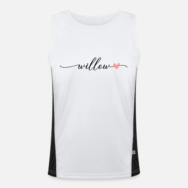 Willow Surname First name Calligraphy Script Men's Functional Contrast Tank Top 