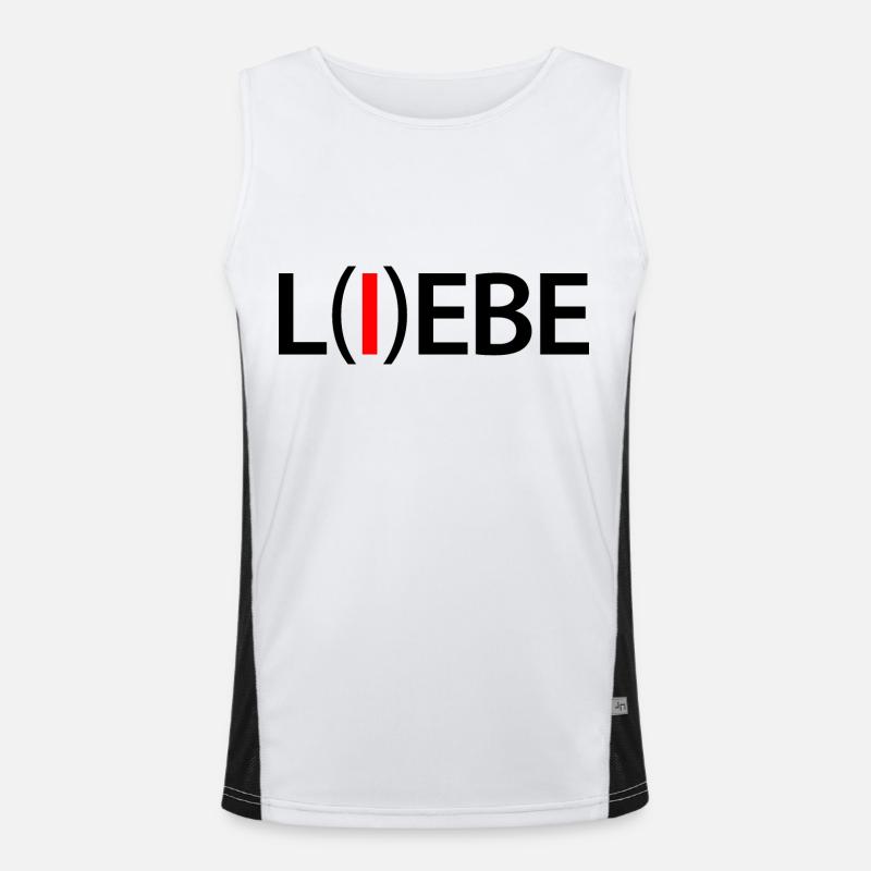 Liebe Lebe - Lebe die Liebe Funktionelles Kontrast-Tank Top für Männer 