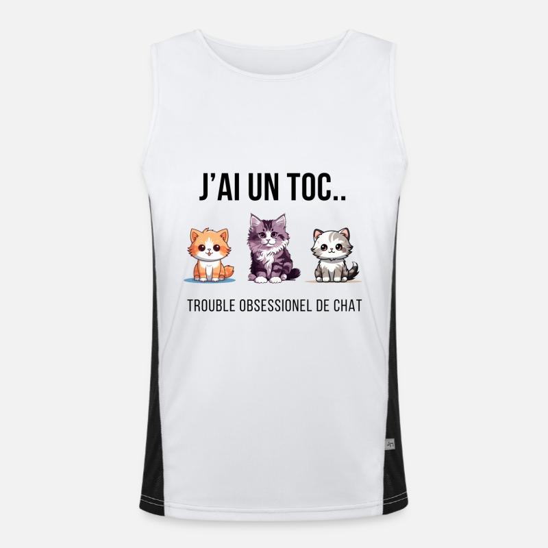 OBSESSION DU CHAT 🐱💘 Débardeur respirant contrasté Homme 