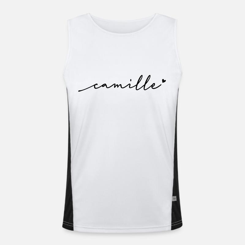 Camille Cursive Name Men's Functional Contrast Tank Top 