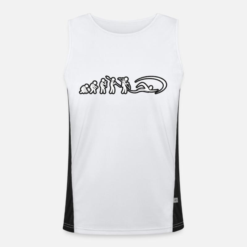 Evolution Swimmer White Grunge - Men's Functional Contrast Tank Top  - white/black