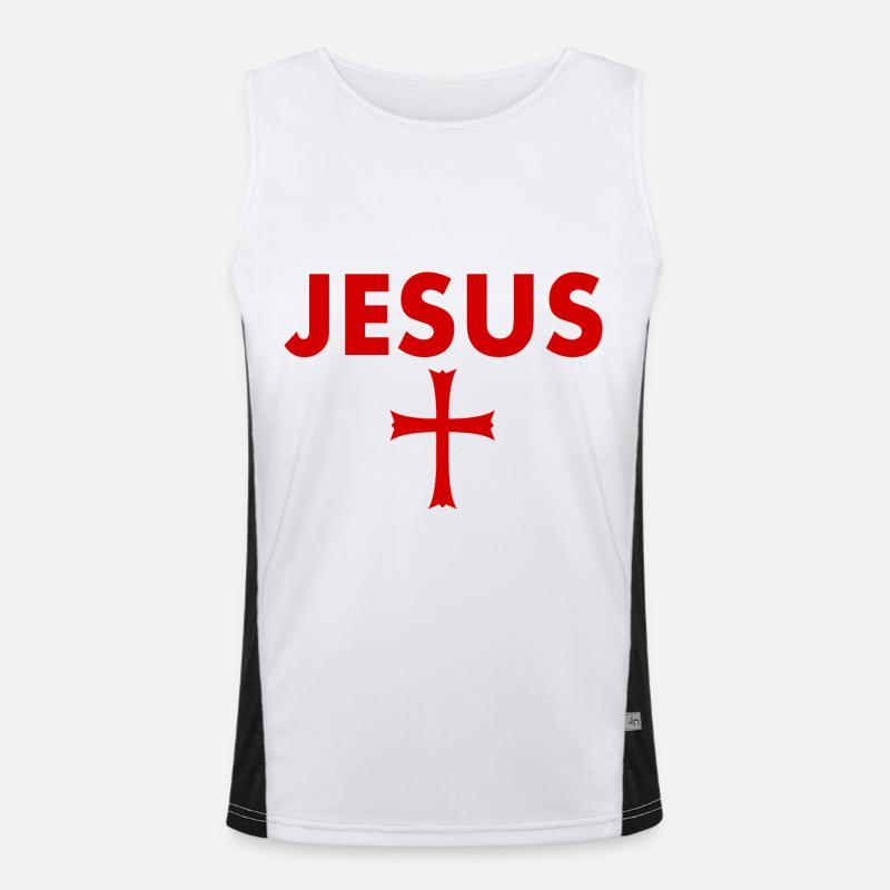 jesus kreuz Funktionelles Kontrast-Tank Top für Männer 