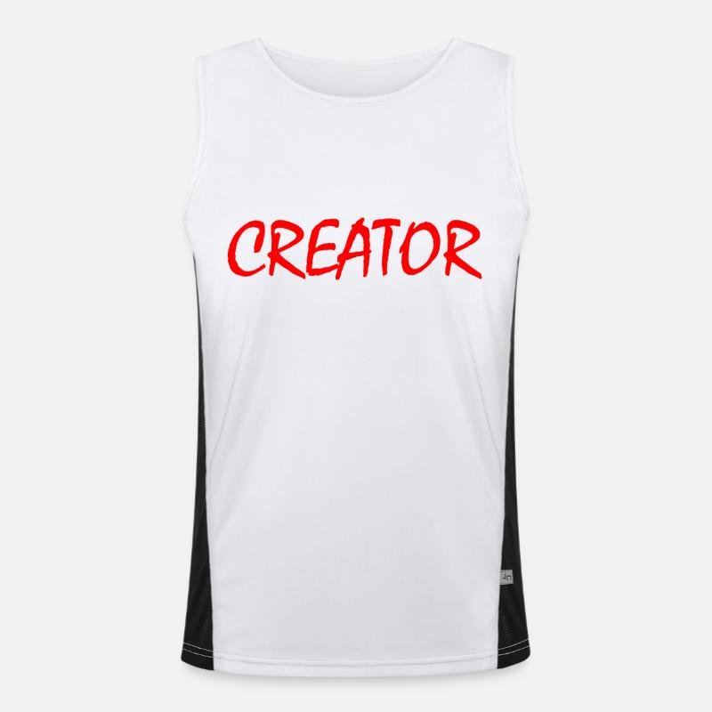 Creator - Men's Functional Contrast Tank Top  - white/black