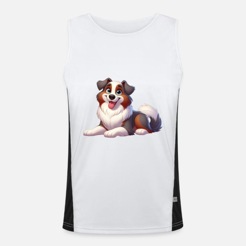Australischer Schäferhund 2 Funktionelles Kontrast-Tank Top für Männer 