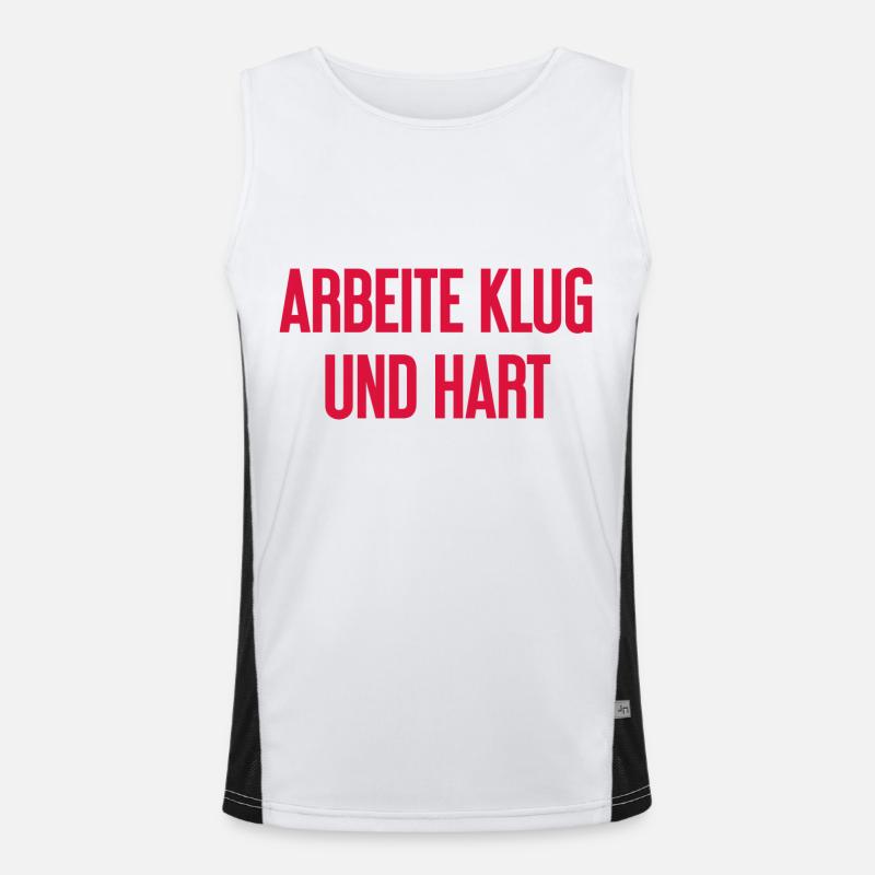 Work Smart And Hard – Success Motto For Doers Men's Functional Contrast Tank Top 