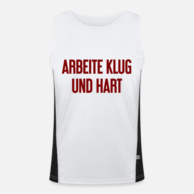 Work Smart And Hard – Success Motto For Doers Men's Functional Contrast Tank Top 