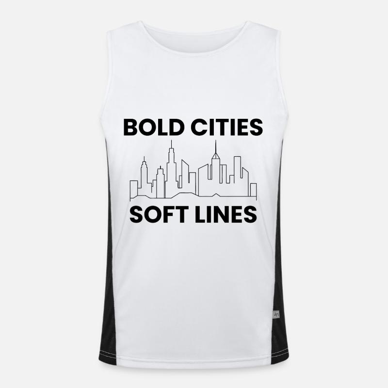 Bold Cities Soft Lines GIS Urban Planning Men's Functional Contrast Tank Top 