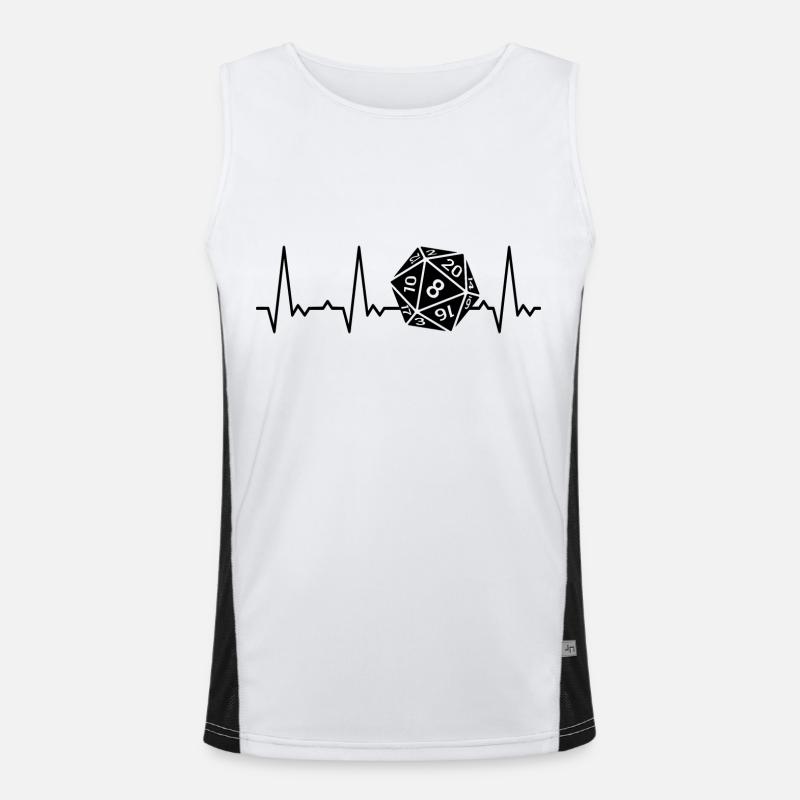 Heartbeat 20 sided cube Men's Functional Contrast Tank Top 