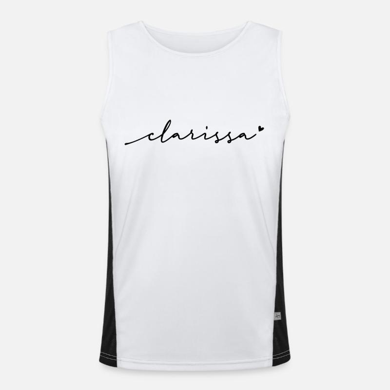 Clarissa Cursive Name - Men's Functional Contrast Tank Top  - white/black
