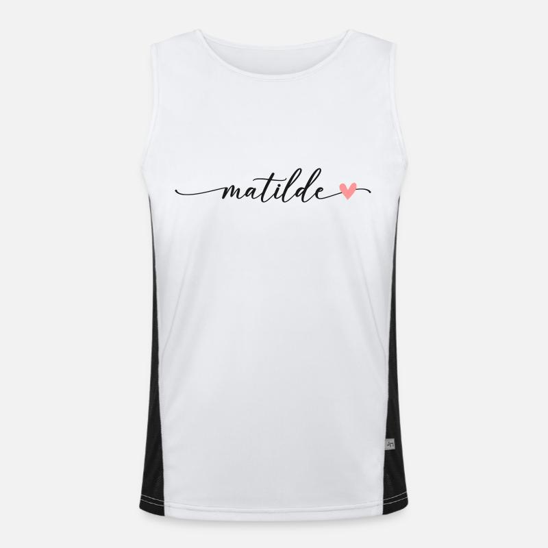 Matilde Name Calligraphy Script - Men's Functional Contrast Tank Top  - white/black