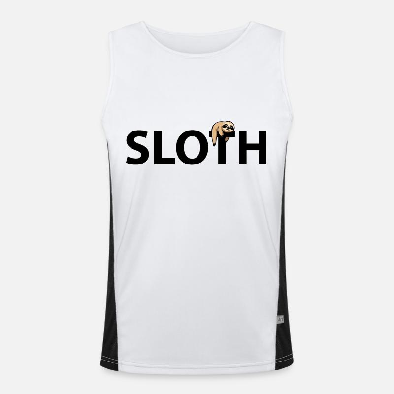 Sloth mit Schriftzug Funktionelles Kontrast-Tank Top für Männer 