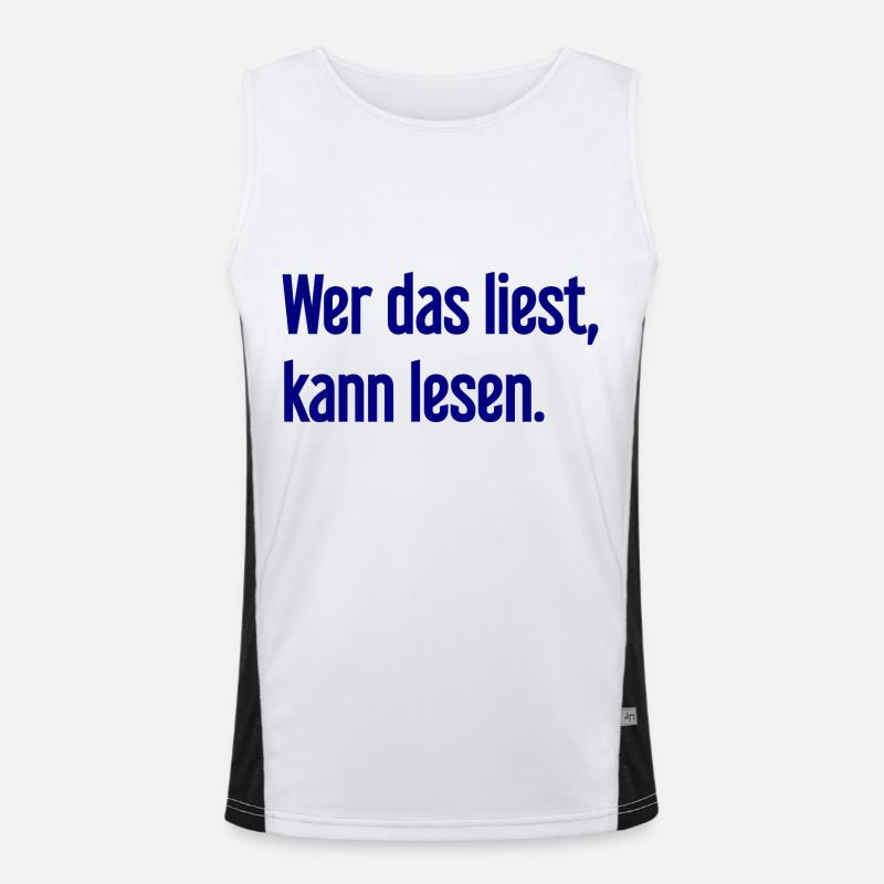 Wer das liest, kann lesen. Funktionelles Kontrast-Tank Top für Männer 