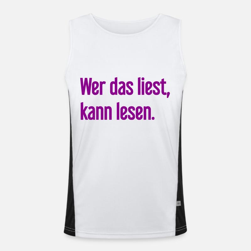 Wer das liest, kann lesen. Funktionelles Kontrast-Tank Top für Männer 
