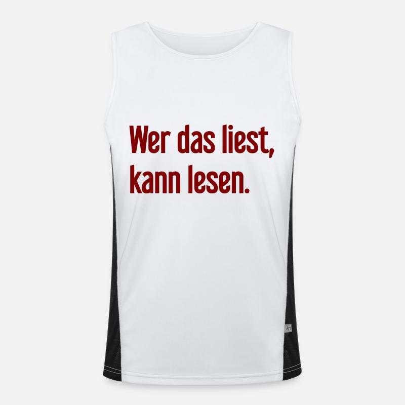 Wer das liest, kann lesen. Funktionelles Kontrast-Tank Top für Männer 