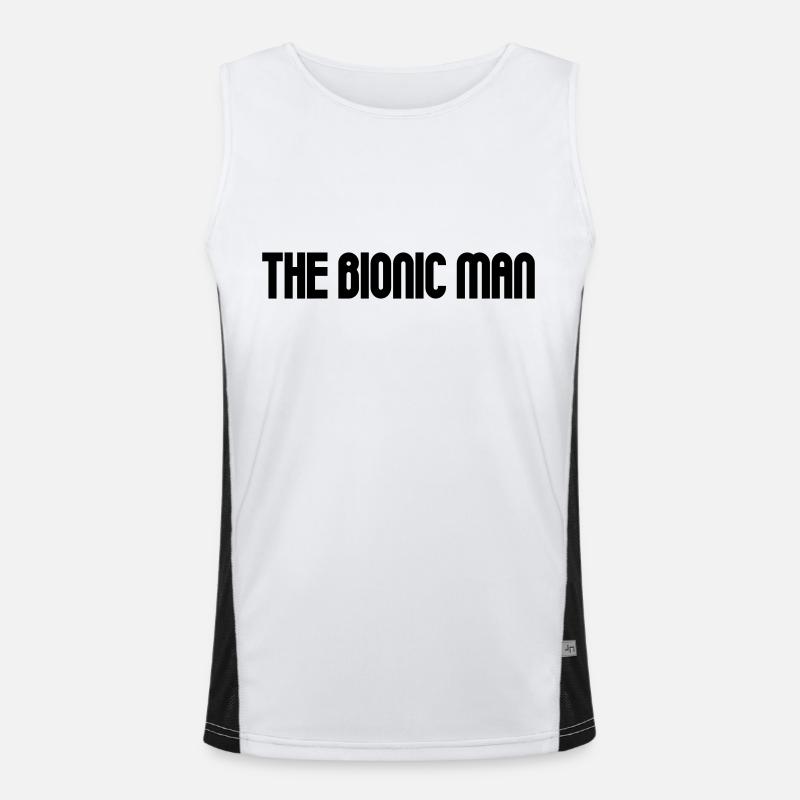 The Bionic Man - Men's Functional Contrast Tank Top  - white/black