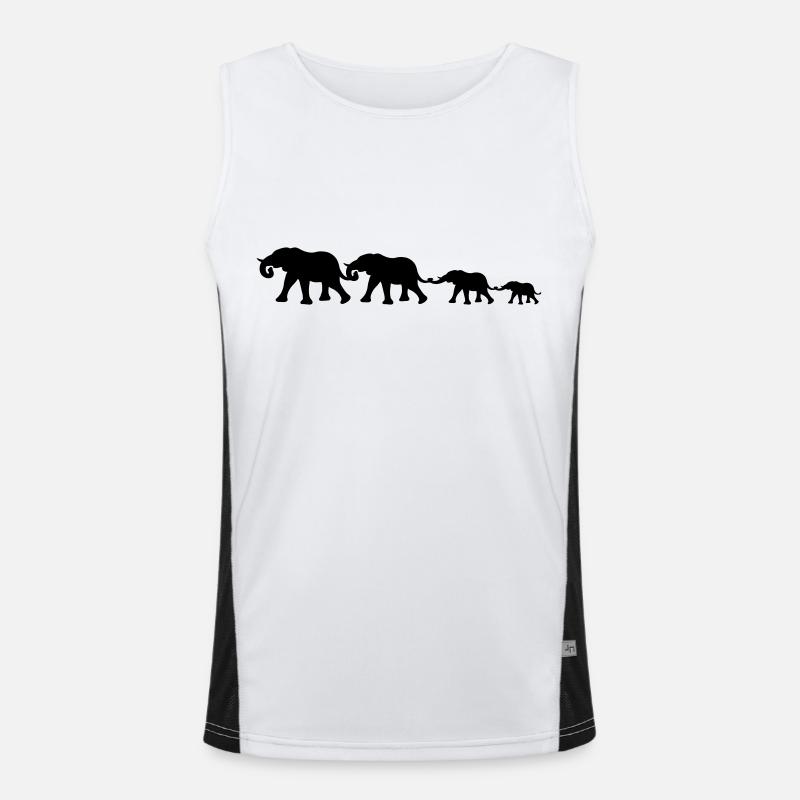 medium_elephant_family Funktionelles Kontrast-Tank Top für Männer 