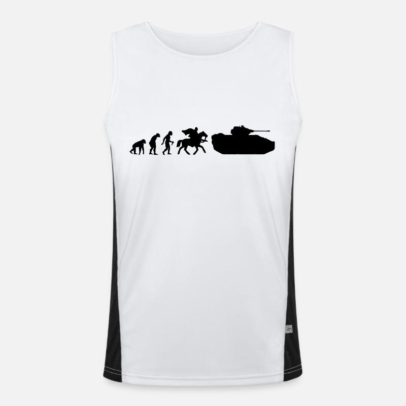 Evolution War - Men's Functional Contrast Tank Top  - white/black