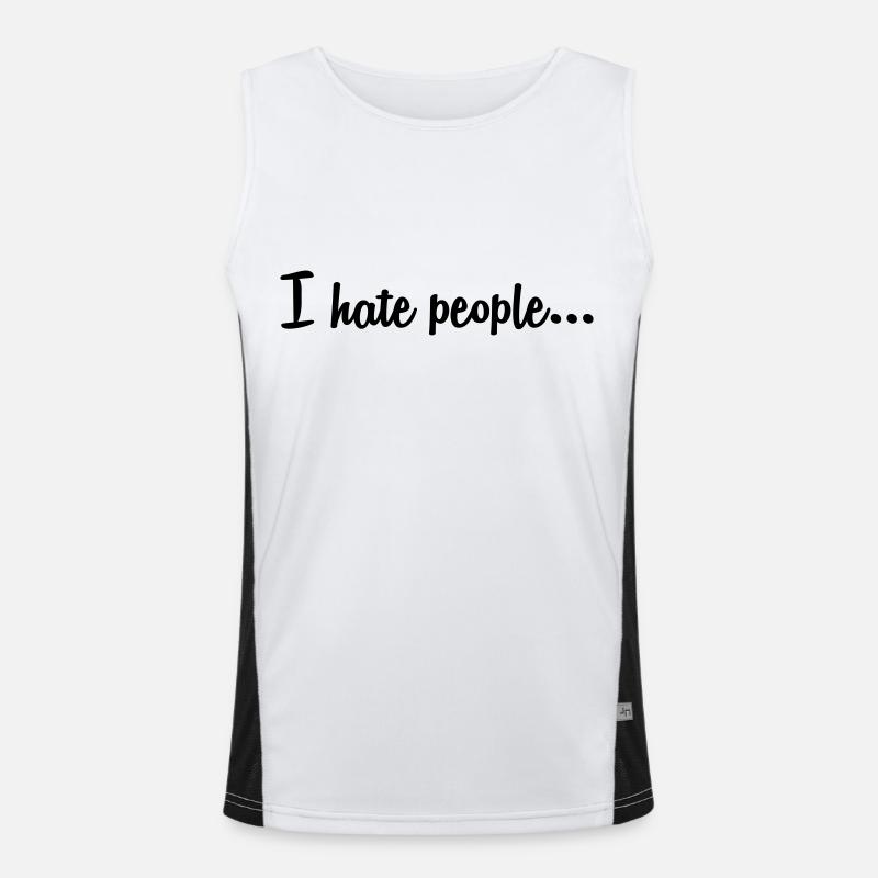 I hate people ... - Men's Functional Contrast Tank Top  - white/black