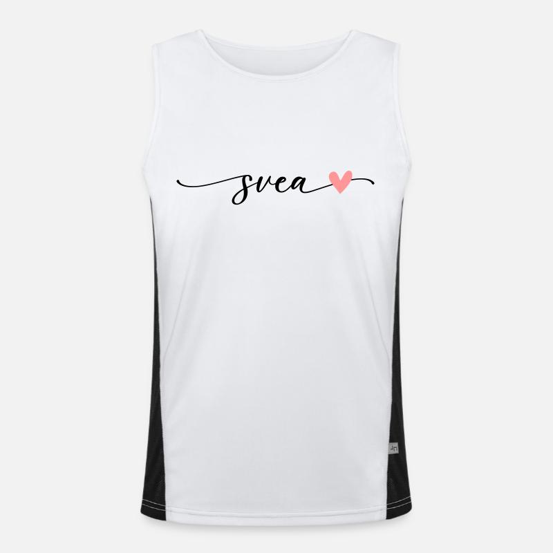 Svea Name Calligraphy Font - Men's Functional Contrast Tank Top  - white/black