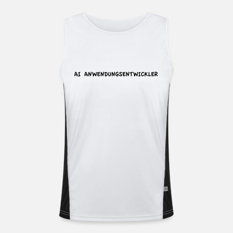 AI Application Developer - Men's Functional Contrast Tank Top  - white/black