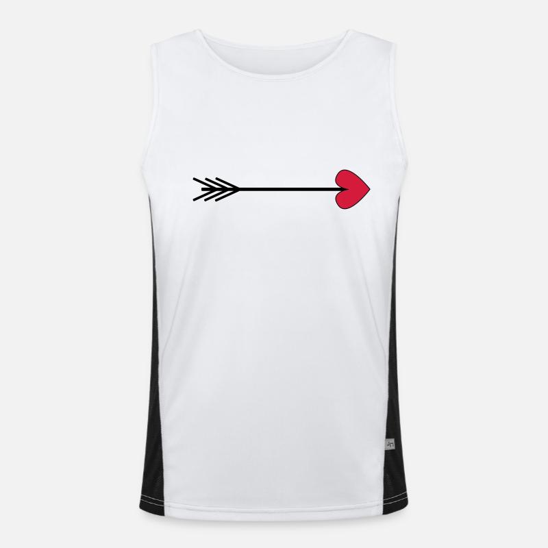 Pfeil Herzpfeil Geschenkidee Valentinstag liebe Funktionelles Kontrast-Tank Top für Männer 