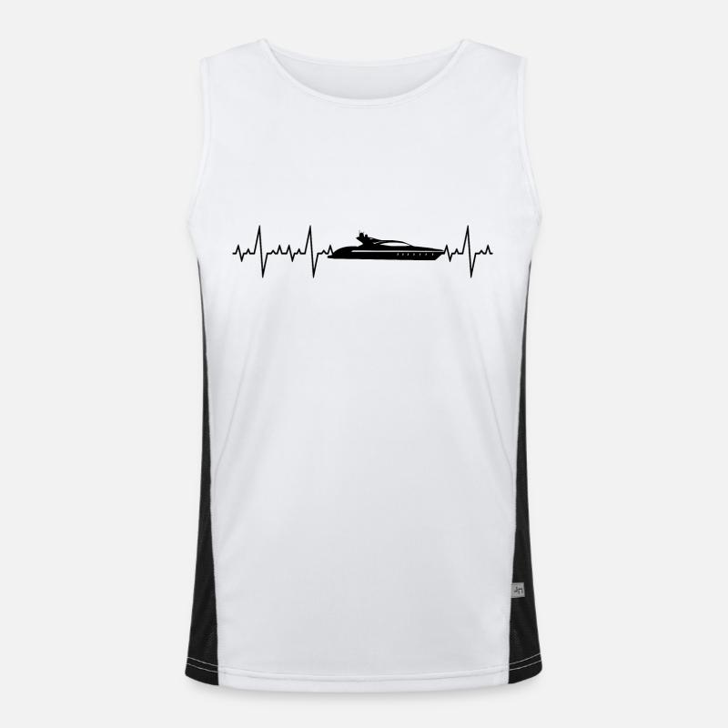 Motorboot Boot Herzschlag Geschenk cool Funktionelles Kontrast-Tank Top für Männer 