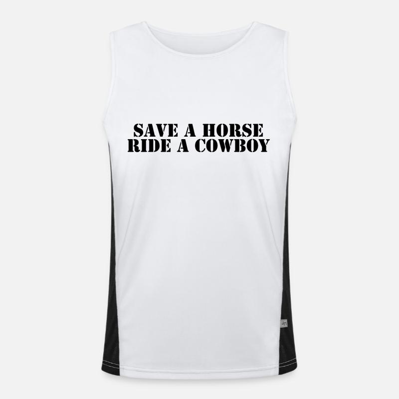 Save a Horse Ride a Cowboy Men's Functional Contrast Tank Top 