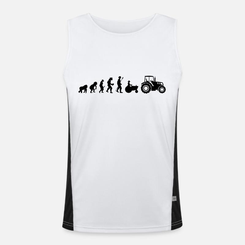 Tractor evolution - Men's Functional Contrast Tank Top  - white/black