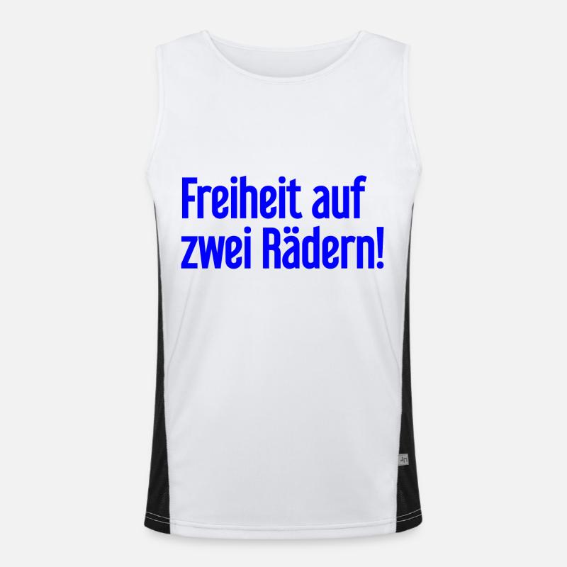 Freedom on Two Wheels - Cyclist Design Men's Functional Contrast Tank Top 