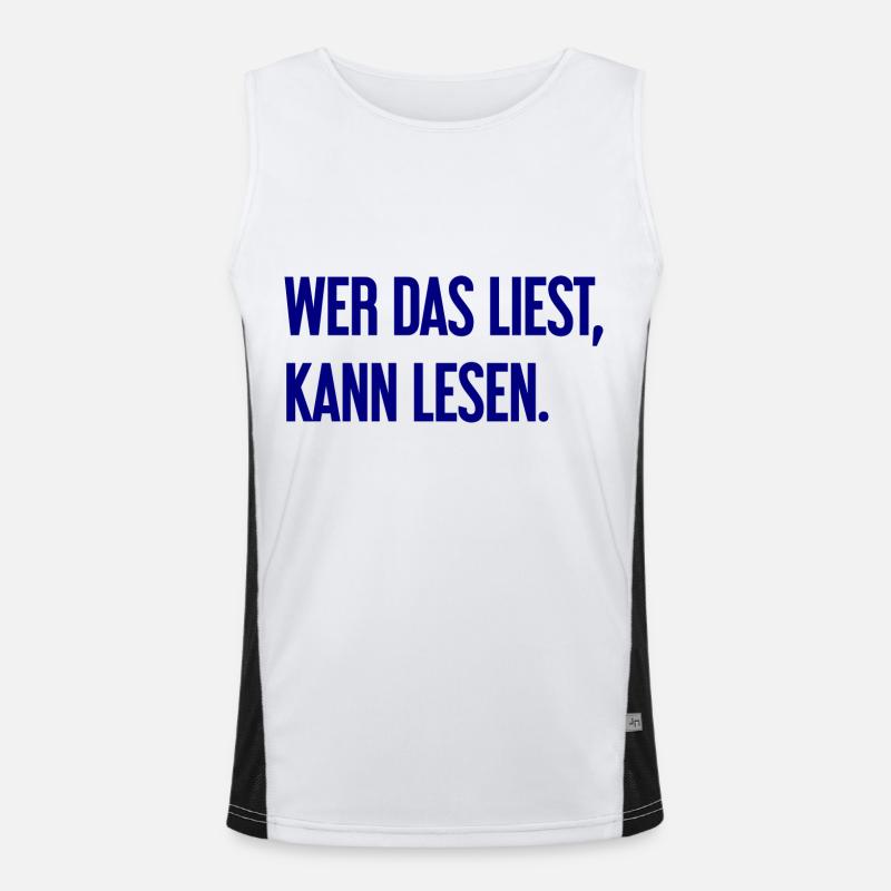 Wer das liest, kann lesen. Funktionelles Kontrast-Tank Top für Männer 