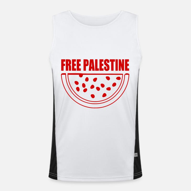 Free palestine Wassermelone Melone Funktionelles Kontrast-Tank Top für Männer 