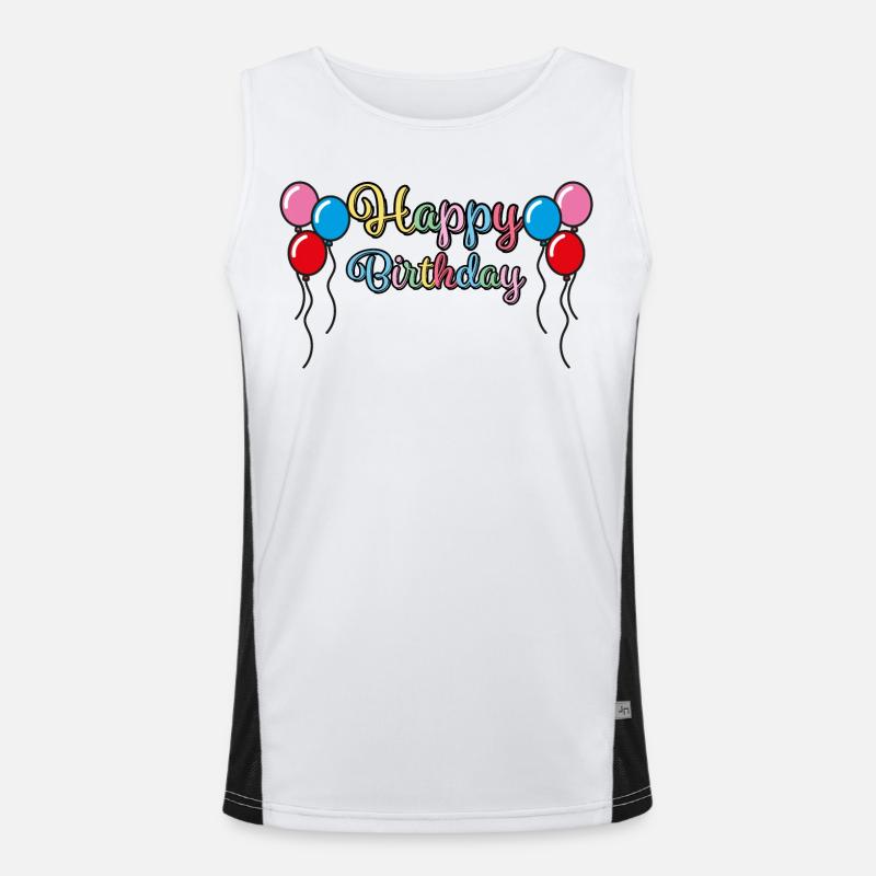 Happy Birthday Greetings Men's Functional Contrast Tank Top 