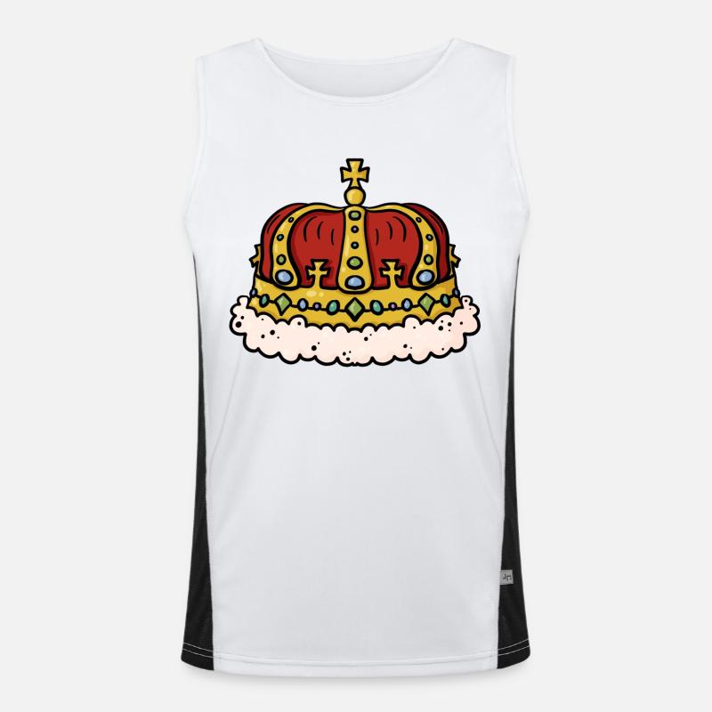 Crown King Queen - Gift Idea Royal Crown Men's Functional Contrast Tank Top 
