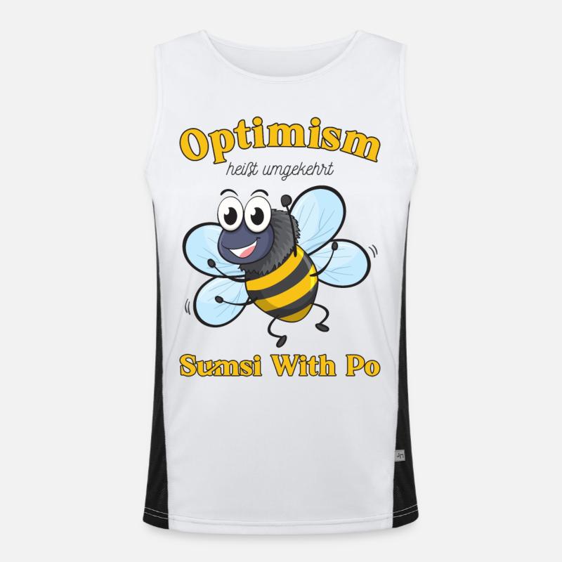 Bee Motivation Optimism - Men's Functional Contrast Tank Top  - white/black