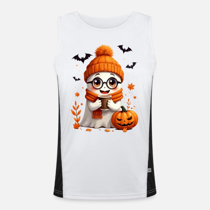 Halloween, Halloween Party, Kaffee, Tee Funktionelles Kontrast-Tank Top für Männer 