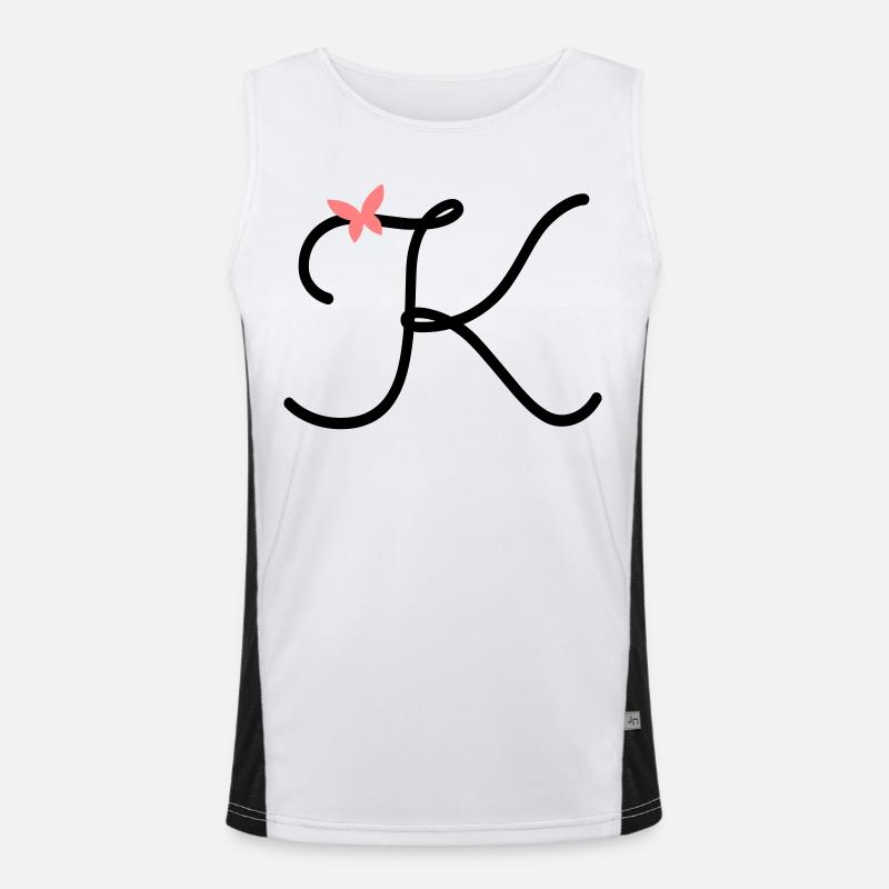 Buchstabe K Schmetterlingsbuchstabe Funktionelles Kontrast-Tank Top für Männer 