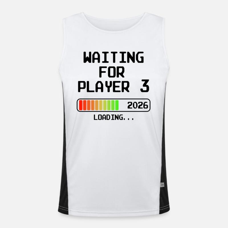 Werdender Papa 2026 Bald Mama Waiting For Player 3 Funktionelles Kontrast-Tank Top für Männer 