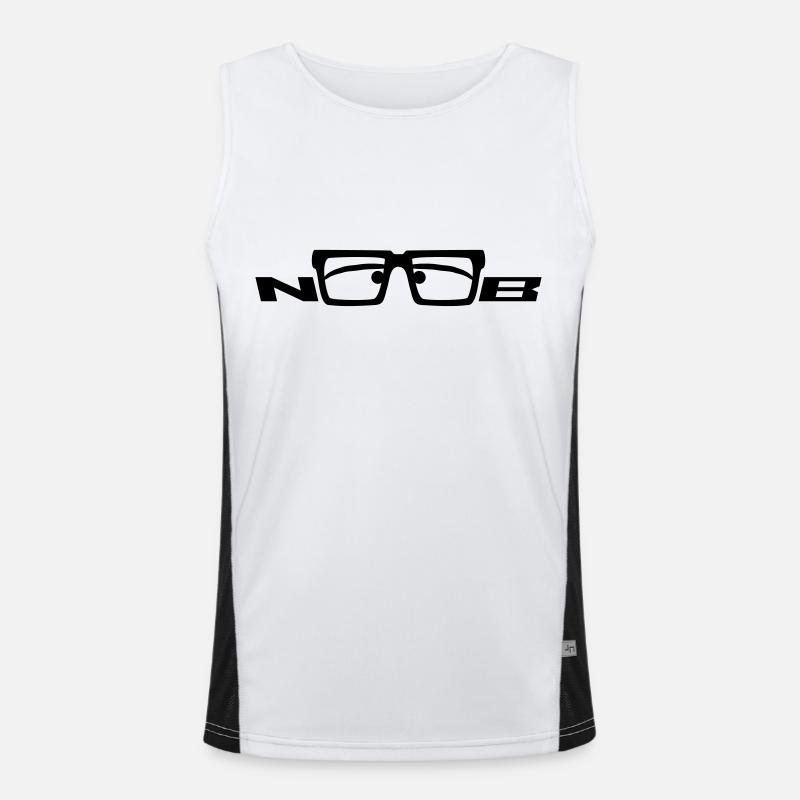 Noob Glasses Face Comic Nerd Funktionelles Kontrast-Tank Top für Männer 
