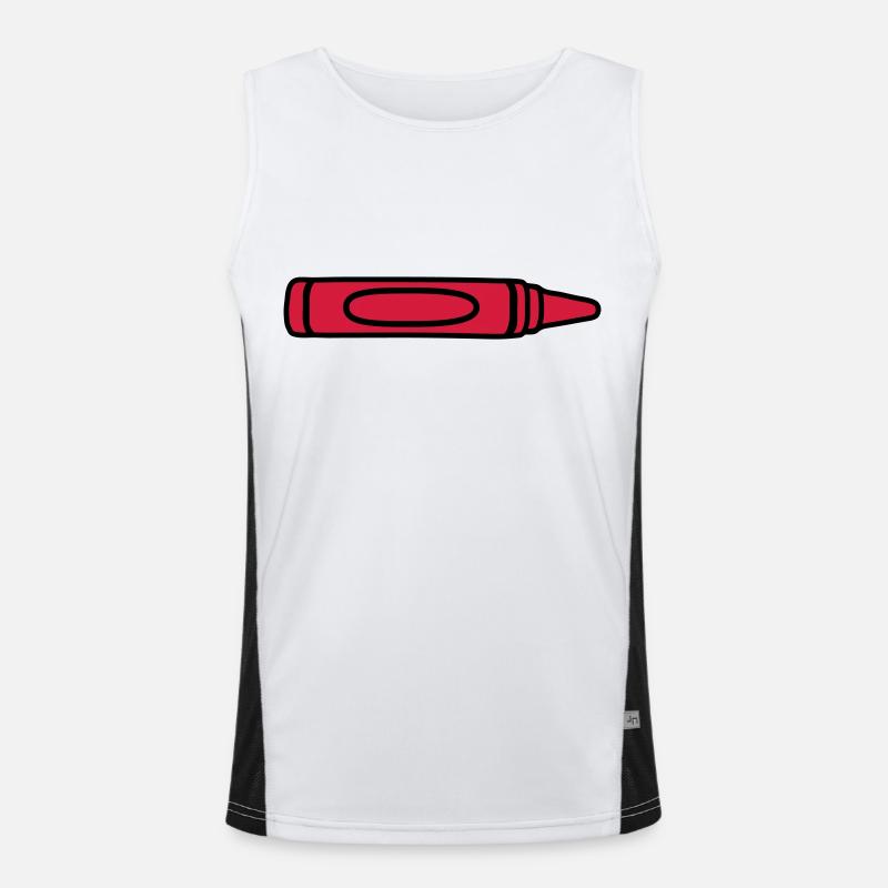 Roter Wachsmalstift cool Design Funktionelles Kontrast-Tank Top für Männer 