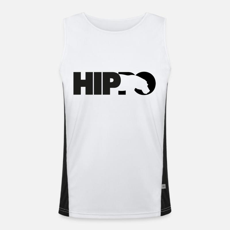 HIppo Nilpferd Silhouette Funktionelles Kontrast-Tank Top für Männer 