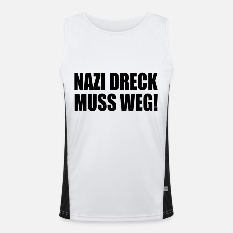 Nazis dreck muss weg Funktionelles Kontrast-Tank Top für Männer 