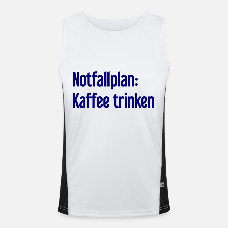 Coffee Contingency Plan - Men's Functional Contrast Tank Top  - white/black